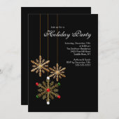 Invitation à la Fête des Snowflakes Gold (Devant / Derrière)