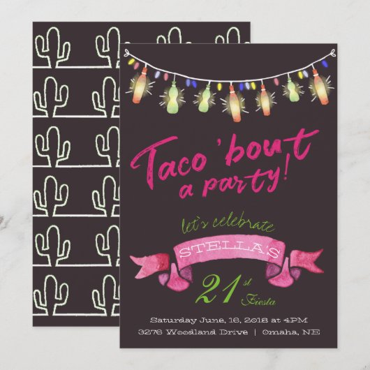 Invitation à la fête des tacos (Devant / Derrière)
