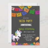 Invitation à la fête des tacos de licorne (Devant)
