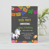 Invitation à la fête des tacos de licorne (Debout devant)