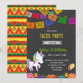 Invitation à la fête des tacos licorne (Devant / Derrière)