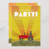 Invitation à la fête des Tracteurs rouges ou verts (Devant / Derrière)