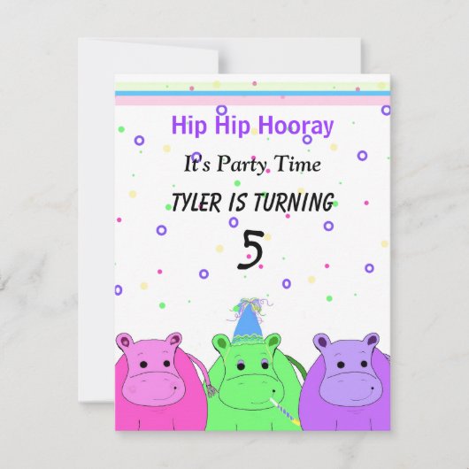 Invitation à la fête des trois hippopotames (Devant)