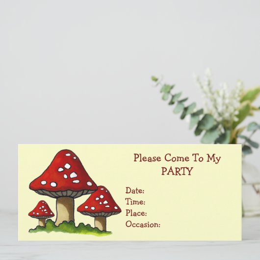 Invitation à la fête des Trois Toadstools : Art or (Debout devant)