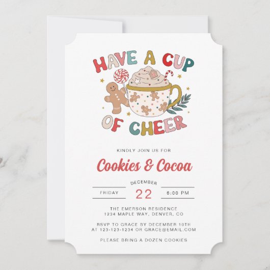 Invitation à la fête des Vacances (Devant)