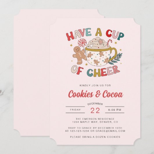 Invitation à la fête des Vacances (Devant / Derrière)