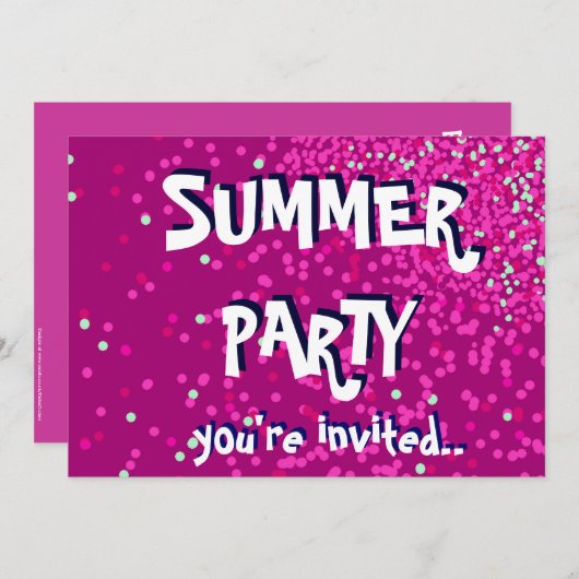 Invitation à la fête d'été (Devant / Derrière)