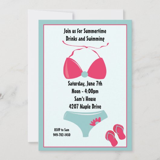 Invitation à la fête d'été (Devant)