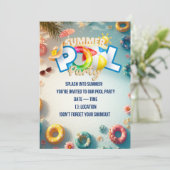 Invitation à la fête d'été à la piscine (Debout devant)