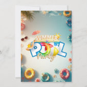 Invitation à la fête d'été à la piscine (Dos)