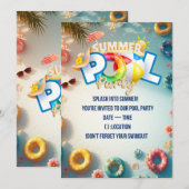 Invitation à la fête d'été à la piscine (Devant / Derrière)