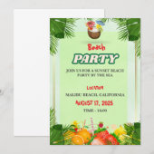 Invitation à la fête d'été à la plage (Devant / Derrière)