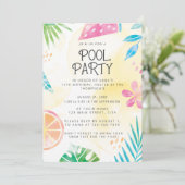 Invitation à la fête d'été au bord de la piscine à (Debout devant)