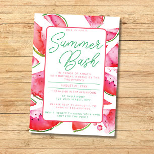 Invitation à la fête d'été au bord de la piscine t