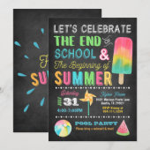 Invitation à la fête d'été de fin d'année scolaire (Devant / Derrière)