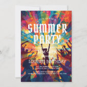 Invitation à la fête d'été de la foule colorée (Devant)