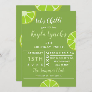 Invitation à la fête d'été de la lime