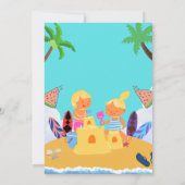 Invitation à la fête d'été de la plage des enfants (Dos)
