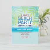 Invitation à la fête d'été de plage (Debout devant)