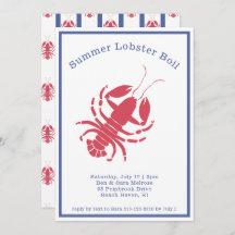 Invitation à la fête d'été du homard