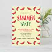 Invitation à la fête d'été du melon d'eau rouge et (Debout devant)