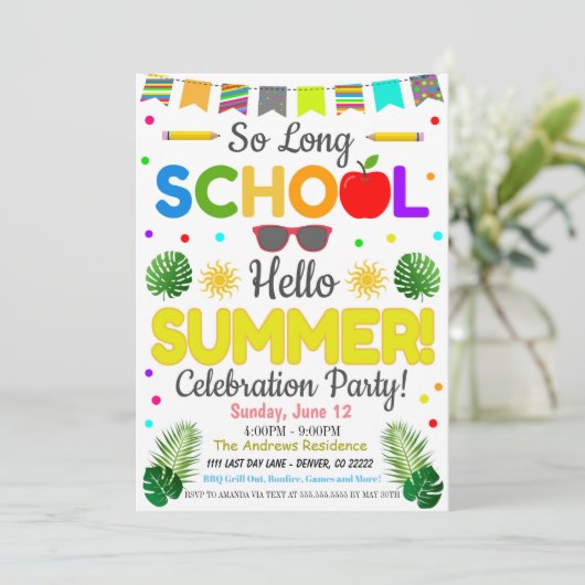 Invitation à la fête d'été Hello (Debout devant)