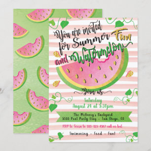 Invitation à la fête d'été pastèque