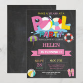 Invitation à la fête d'été piscine Splash Splash F (Devant / Derrière)