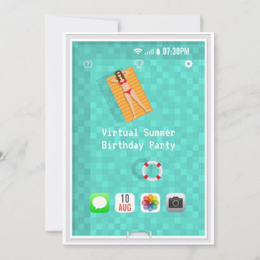 Invitation à la fête d'été virtuelle (Devant)