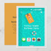 Invitation à la fête d'été virtuelle (Devant / Derrière)