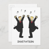 Invitation à la fête Deux mariés dansant (Devant / Derrière)