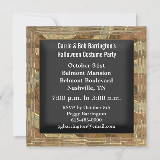 Invitation à la fête d'Halloween (Dos)