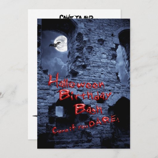 Invitation à la fête d'Halloween (Devant / Derrière)