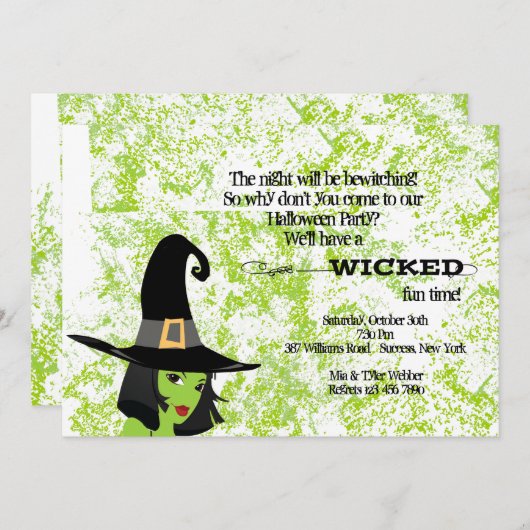 Invitation à la fête d'Halloween (Devant / Derrière)