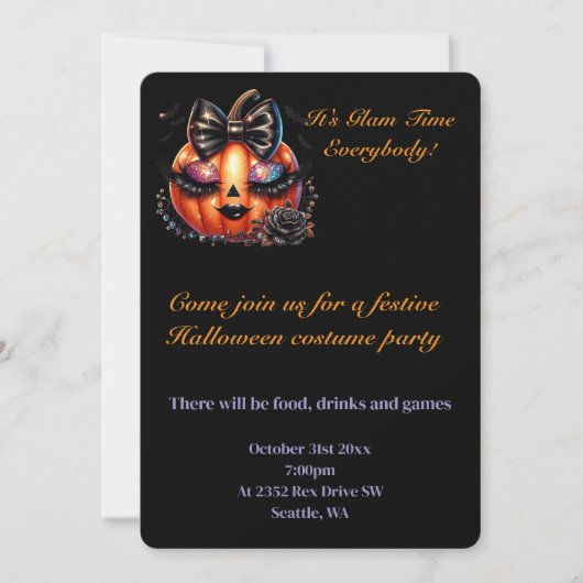 Invitation à la fête d'Halloween (Devant)