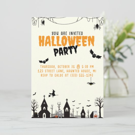 Invitation à la fête d'Halloween (Debout devant)