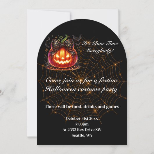 Invitation à la fête d'Halloween (Devant)