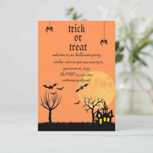 Invitation à la fête d'Halloween (Debout devant)