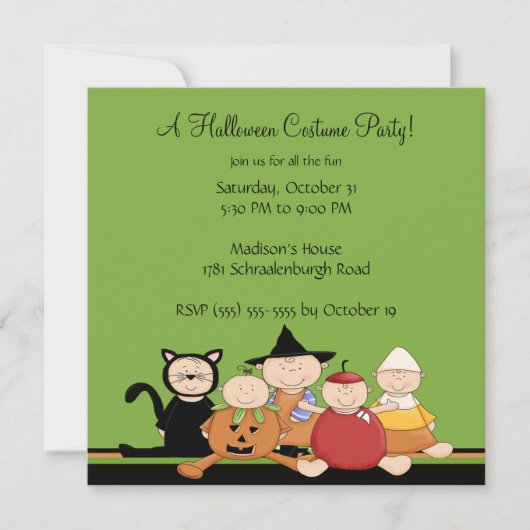 Invitation à la fête d'Halloween (Devant)