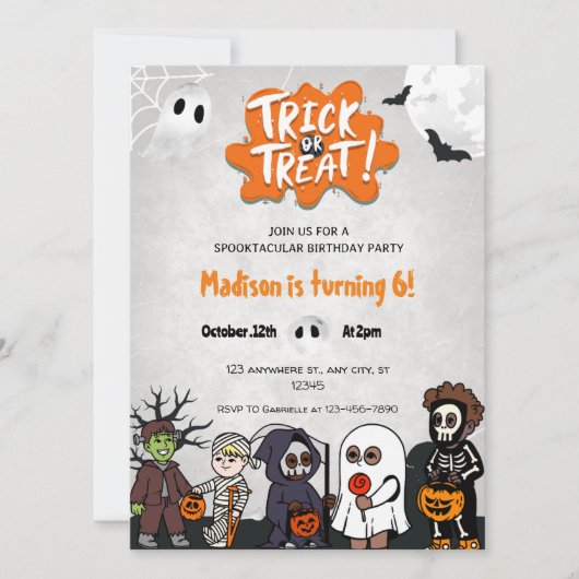 Invitation à la fête d'Halloween (Devant)