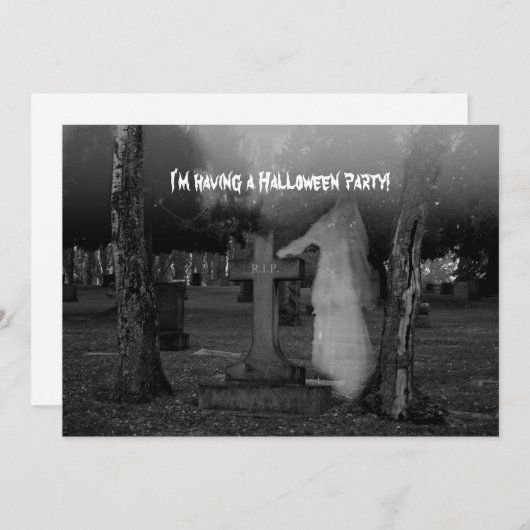 Invitation à la fête d'Halloween (Devant / Derrière)