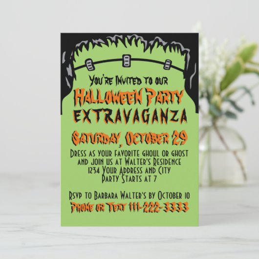 Invitation à la fête d'Halloween (Debout devant)