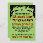 Invitation à la fête d'Halloween (Devant / Derrière)