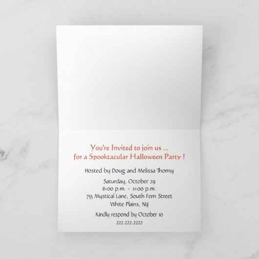 Invitation à la fête d'Halloween (Intérieur)