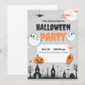 Invitation à la fête d'Halloween (Devant / Derrière)