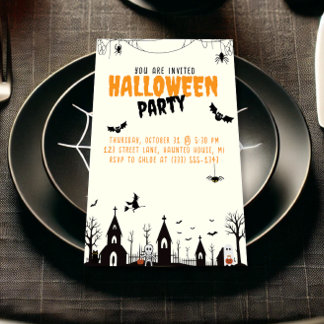 Invitation à la fête d'Halloween