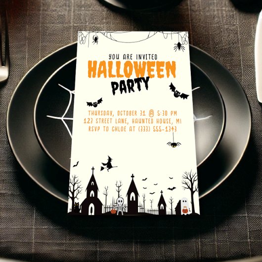 Invitation à la fête d'Halloween