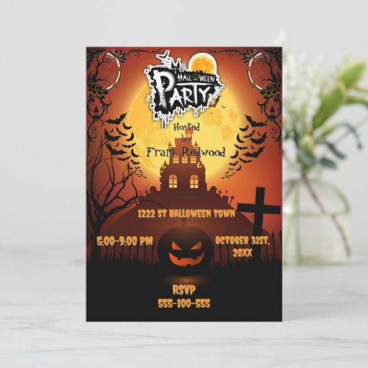 Invitation à la fête d'Halloween (Debout devant)