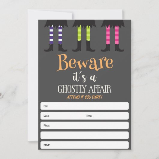 Invitation à la fête d'Halloween (Devant)