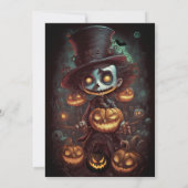 Invitation à la fête d'Halloween à bouche pointill (Dos)